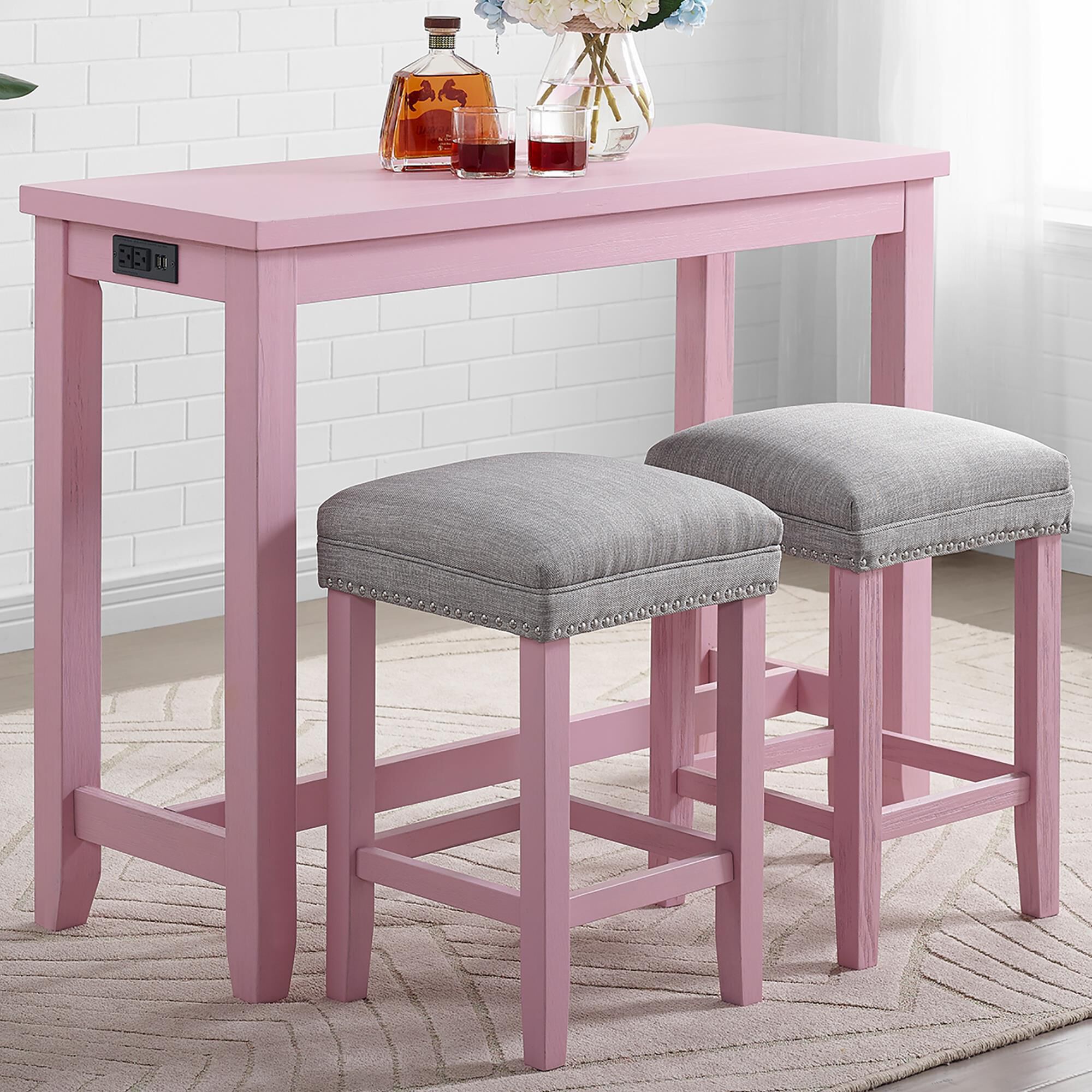 Pink dining set shop