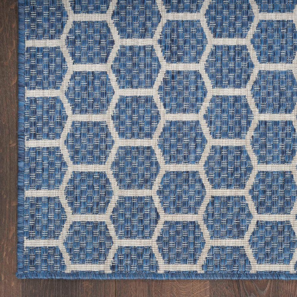 Nourison Twist Reversible 5&#39; x 7&#39; Blue Indoor/Outdoor Area Rug, , large