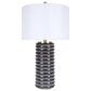Classy Art Wholesalers Ripple Ceramic Table Lamp in Speckled Charcoal, , large