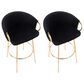Lumisource Claire Barstool with Black Cushion in Gold (Set of 2), , large