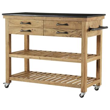 Maple and Jade Kitchen Cart in Brown and Black, , large