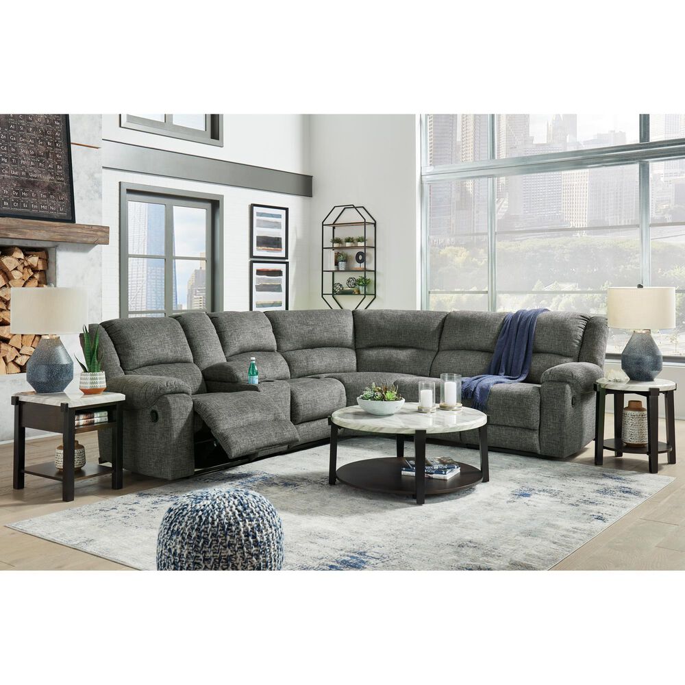 Signature Design by Ashley Goalie 6-Piece Manual Reclining Curved Sectional in Pewter, , large