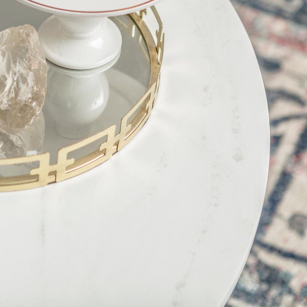 Walker Edison Alissa Coffee Table in Faux Marble and Gold, , large
