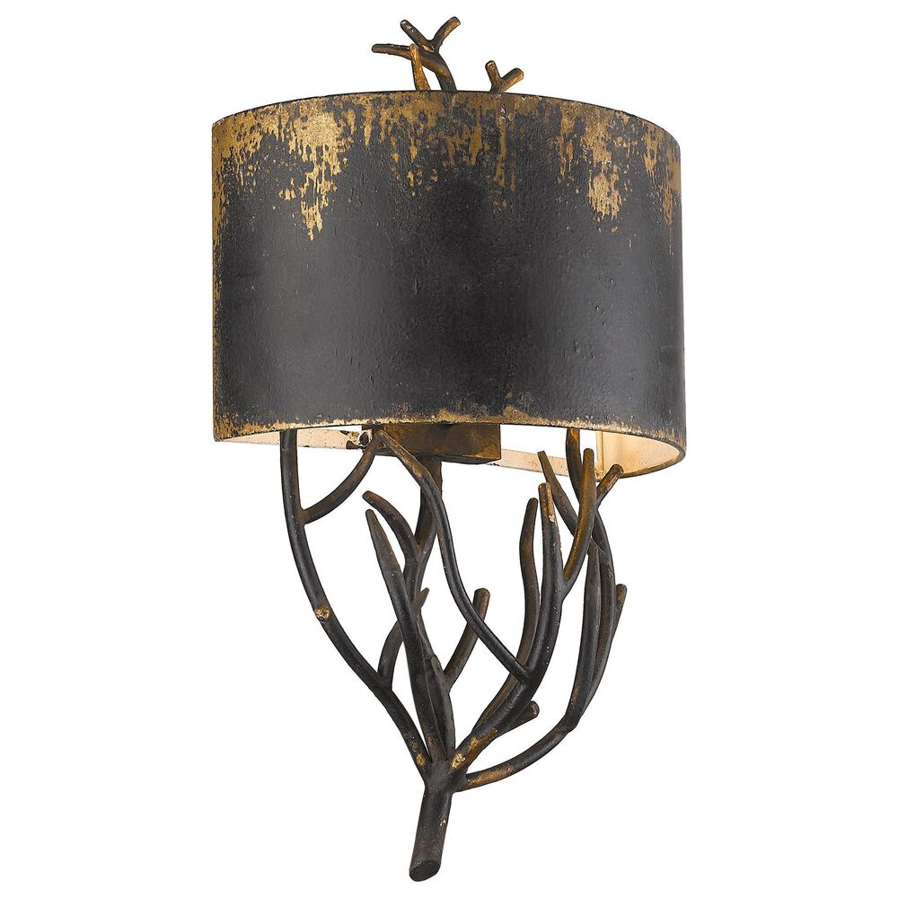 Golden Lighting Esmay Wall Sconce in Antique Black Iron, , large