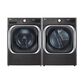 LG 5.2 Cu. Ft. Smart Front Load Washer and 9 Cu. Ft Electric Dryer in Black Steel, , large