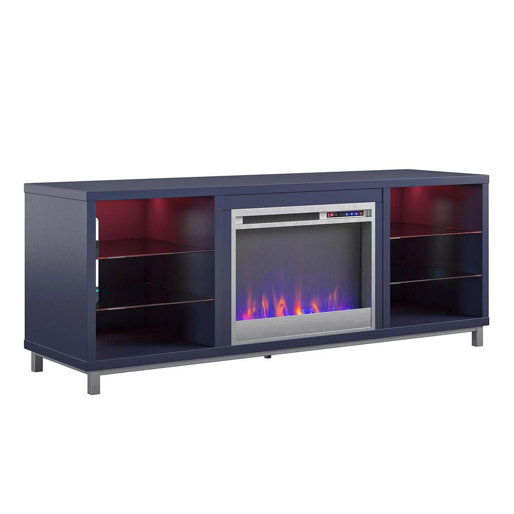 Ameriwood Home Lumina Deluxe Fireplace TV Stand in Navy, , large
