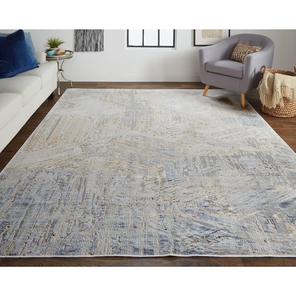 Feizy Laina 5&#39; x 7&#39;10&quot; Gray and Beige Area Rug, , large