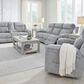 Ashley Buntington Manual Reclining Sofa in Pewter, , large
