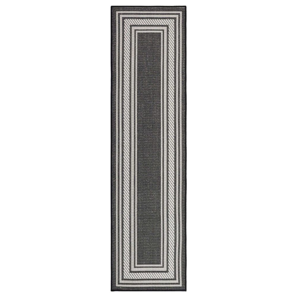 Nourison Horizon HOZ03 Black 2&#39; x 6&#39; Indoor/Outdoor Runner, , large