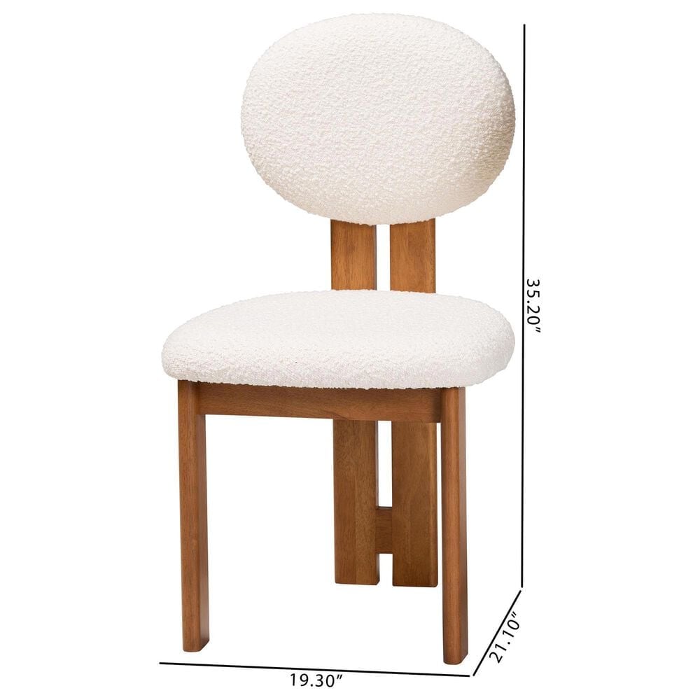 Baxton Studio Kacela Side Chair with Cream Cushion in Walnut Brown (Set of 2), , large