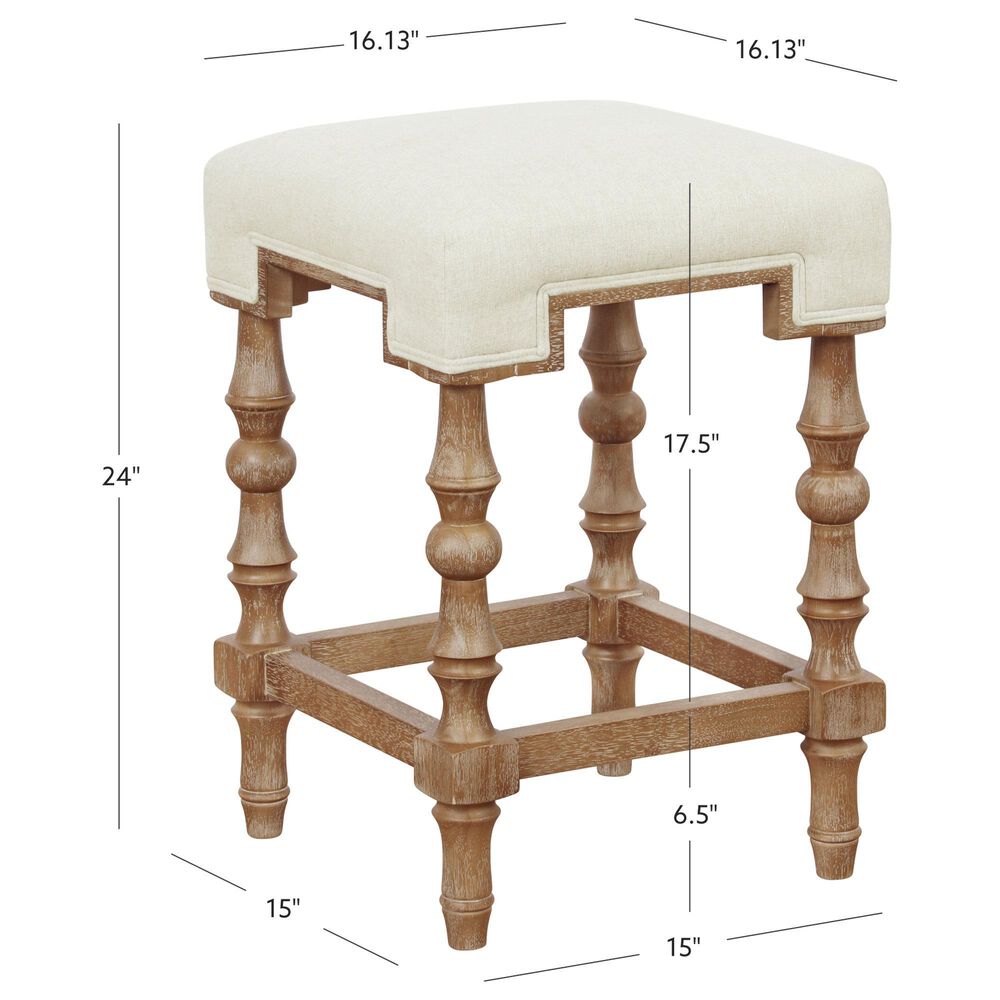 Linon Home Decor Shelly Backless Counter Stool in Brown, , large