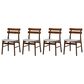 Baxton Studio Devlin Side Chair with Light Grey Cushion in Walnut Brown (Set of 4), , large