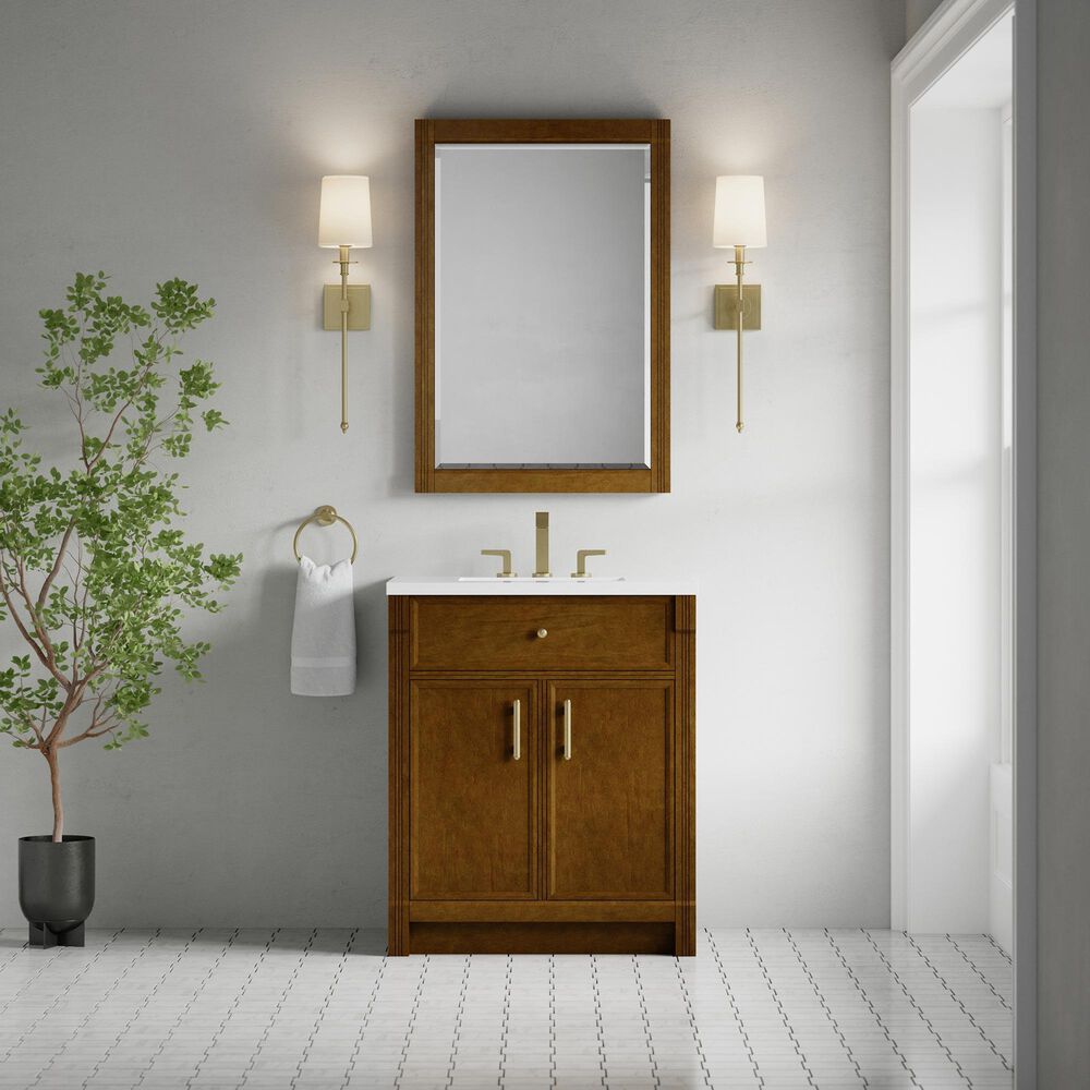 James Martin Bellshire 26" Rectangular Mirror in Honey Oak, , large