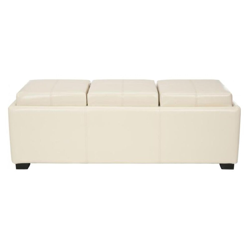 Safavieh Hudson Harrison Triple Tray Ottoman in Flat Cream, , large