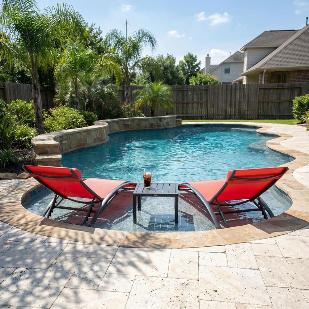 HOMLUX 3-Piece Standard Patio Chaise Lounge Set in Terra, , large