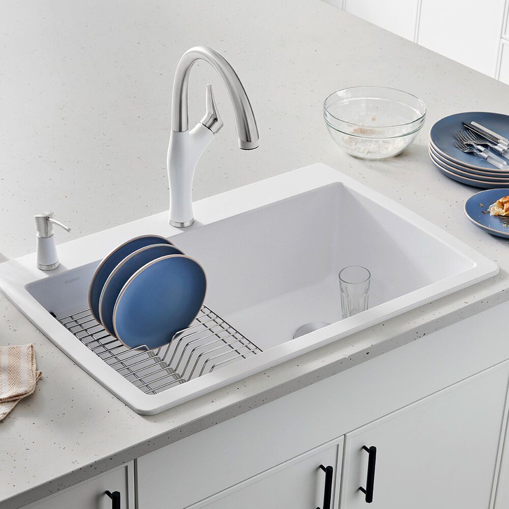 Blanco Artona Pull-Down Kitchen Faucet 1.5 GPM in PVD Steel and White, , large