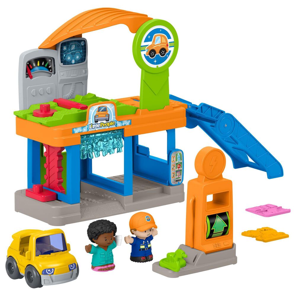 Fisher Price Fillin" Fun Service Station Playset with Vehicle and Figures, , large