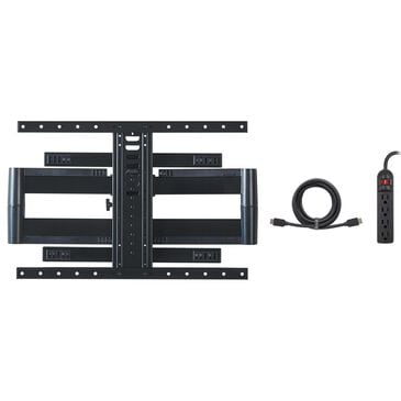 Sanus Full-Motion Wall Mount for 42" - 90" TVs with 6" HDMI Cable and 4-Outlet Surge Protector Power Strip in Black, , large