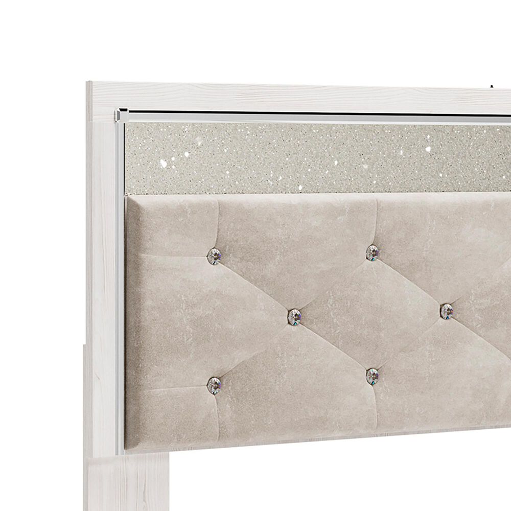 Ashley Altyra Full Panel Bed in White with LED Headboard, , large