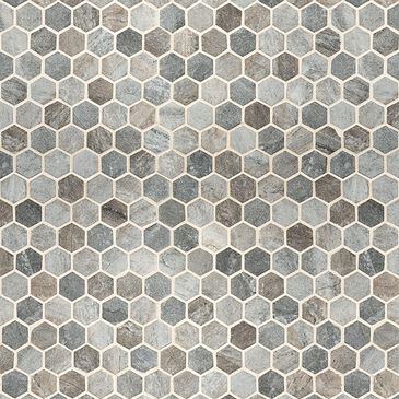 MS International Stonella Gray 2" x 2" Hexagon on 12" x 12" Glass Mosaic Sheet, , large