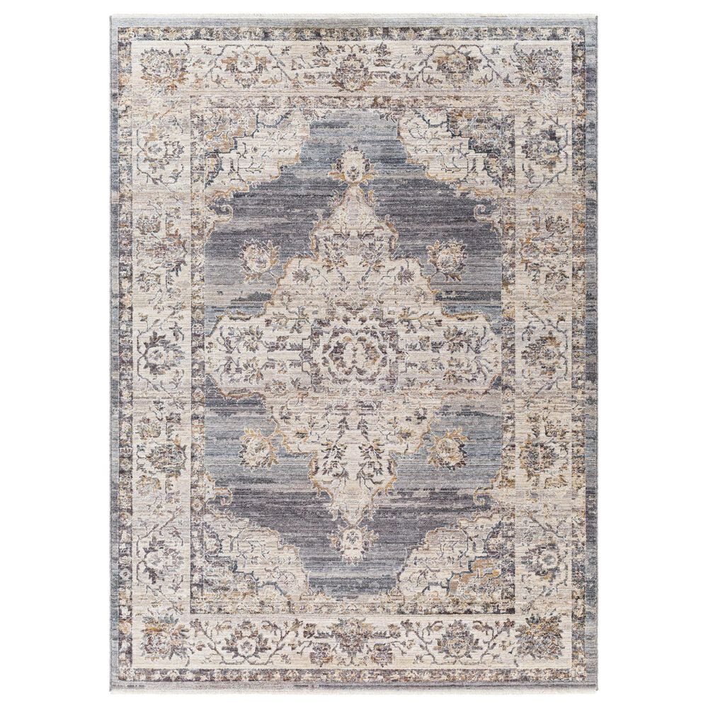 Surya Aida 5" x 7"9" Ivory, Gray, Charcoal, Tan and Deep Teal Area Rug, , large