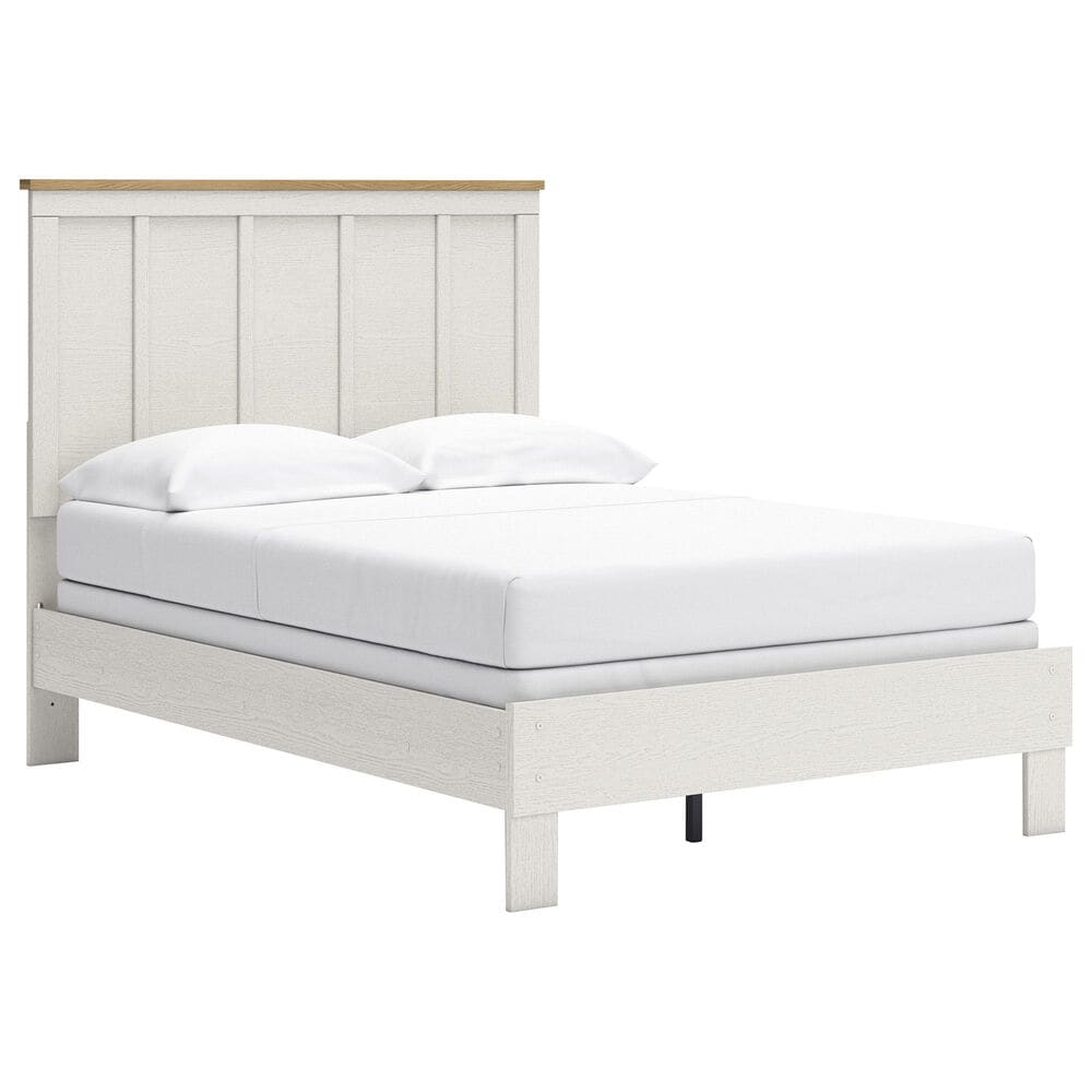 Ashley LInnocreek 3-Piece Full Bedroom Set in White and Warm Brown, , large