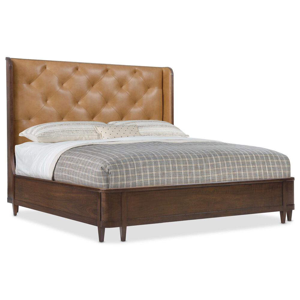 Hooker Furniture Archives King Wingback Bed in Classic Walnut, , large
