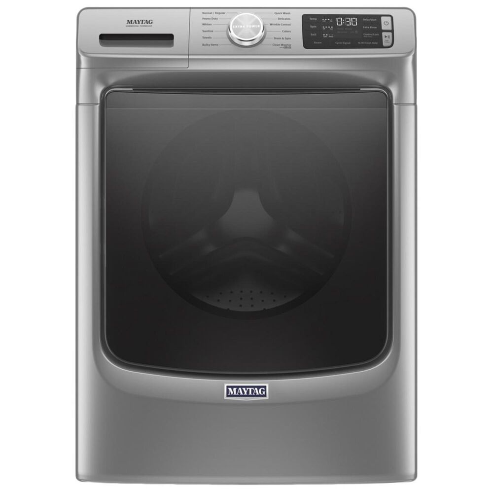 Maytag 4.8 Cu. Ft. Front Load Washer with Steam and 7.3 Cu. Ft. Electric Dryer - Metallic Slate, , large