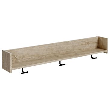 Ashley Oliah Wall Mounted Coat Rack with Shelf in Natural, , large