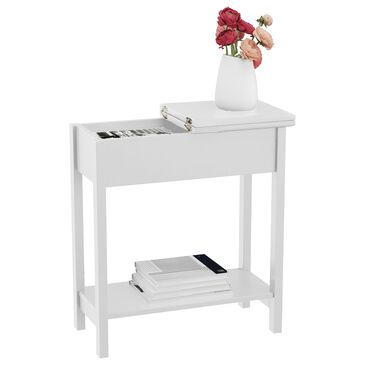 Timberlake Hastings Transitional Home End Table in White, , large