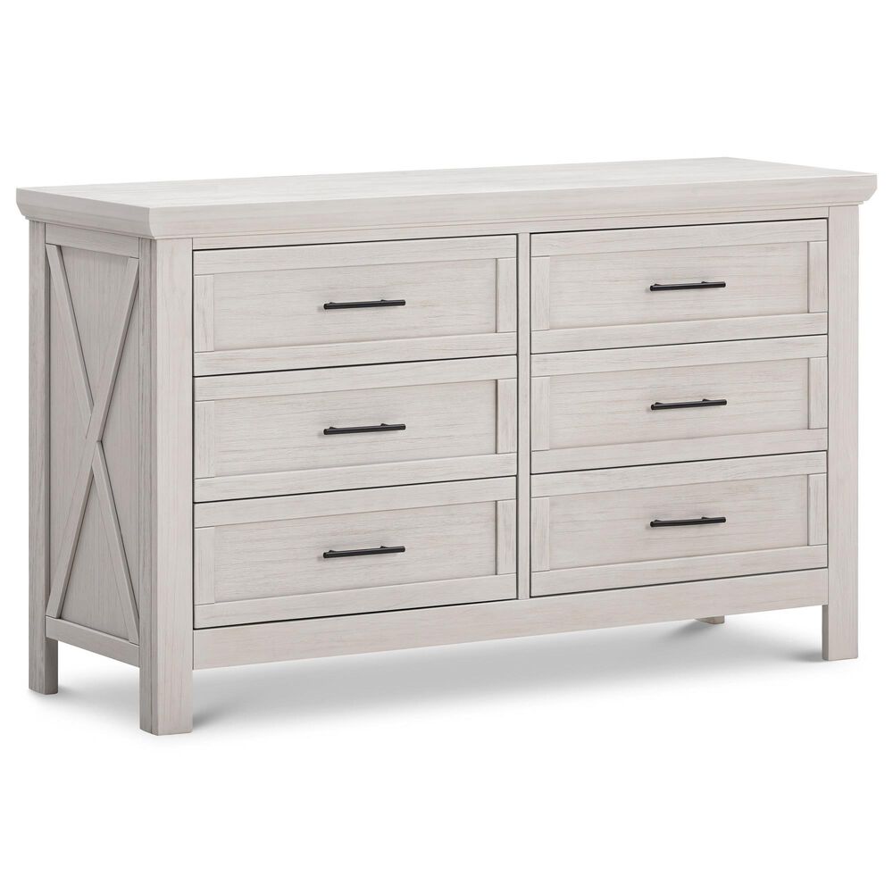DaVinci Emory Farmhouse 6-Drawer Dresser in White Driftwood, , large