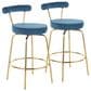 Lumisource Rhonda Counter Stool in Blue/Gold (Set of 2), , large