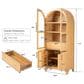 HOMLUX HOMLUX 71" Tall Arched Kitchen Pantry Cabinet with Door Shelves, Farmhouse Kitchen Storage Cabinet with Open & Adjustable Shelves, Hidden Drawer & Glass Door, Cupboard for Kitchen, Dining Room, Natural, , large
