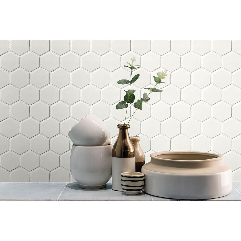 MS International Domino White 2&quot; x 2&quot; on 12&quot; x 13&quot; Matte Porcelain Mosaic Sheet, , large