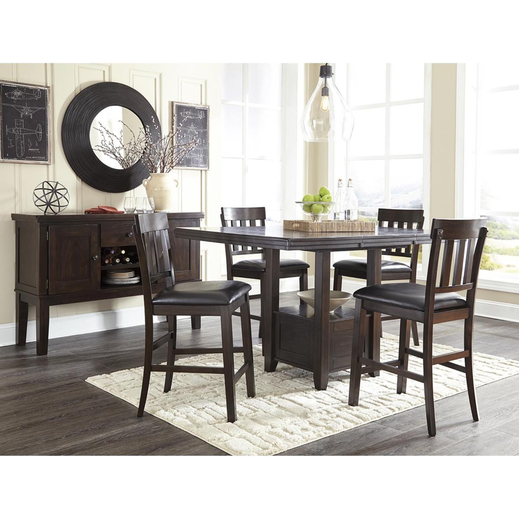 Haddigan counter height clearance dining extension table