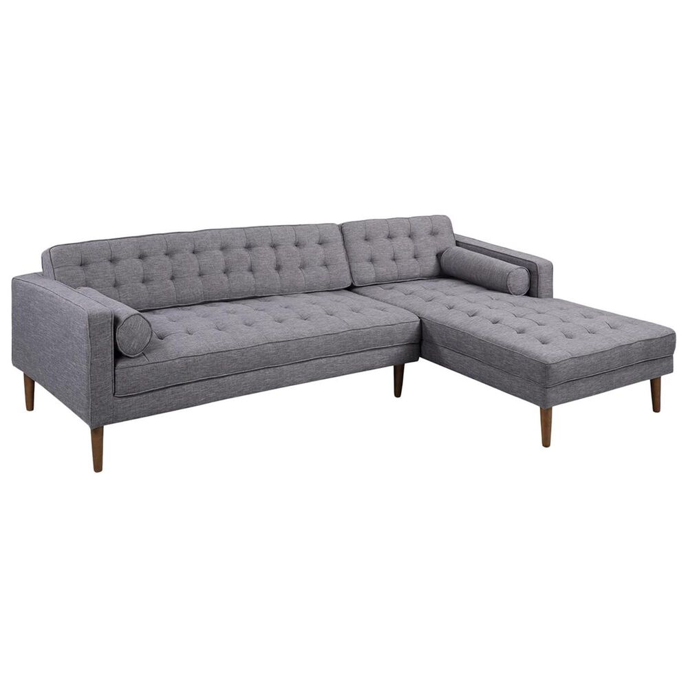Blue River Element Right Side Chaise Sectional in Dark Gray and Walnut, , large