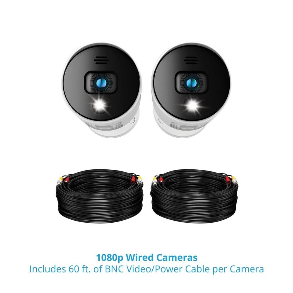 Night Owl Add On Wired 1080p Spotlight Cameras with Audio Alerts and Sirens in White and Black - 2 Pack, , large