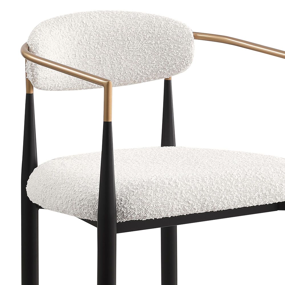 Morden Fort 26" Counter Stool with White Cushion in Black and Gold (Set of 2), , large