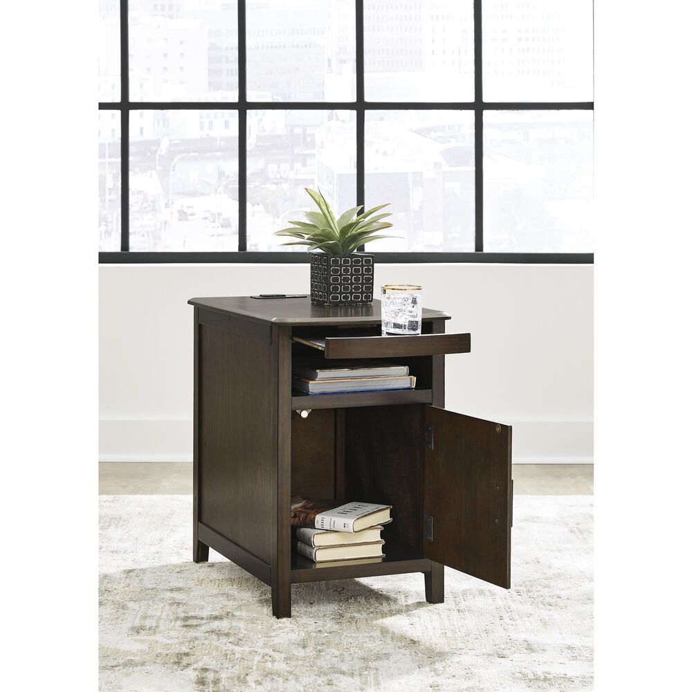 Ashley Devonsted Chairside End Table in Dark Brown, , large