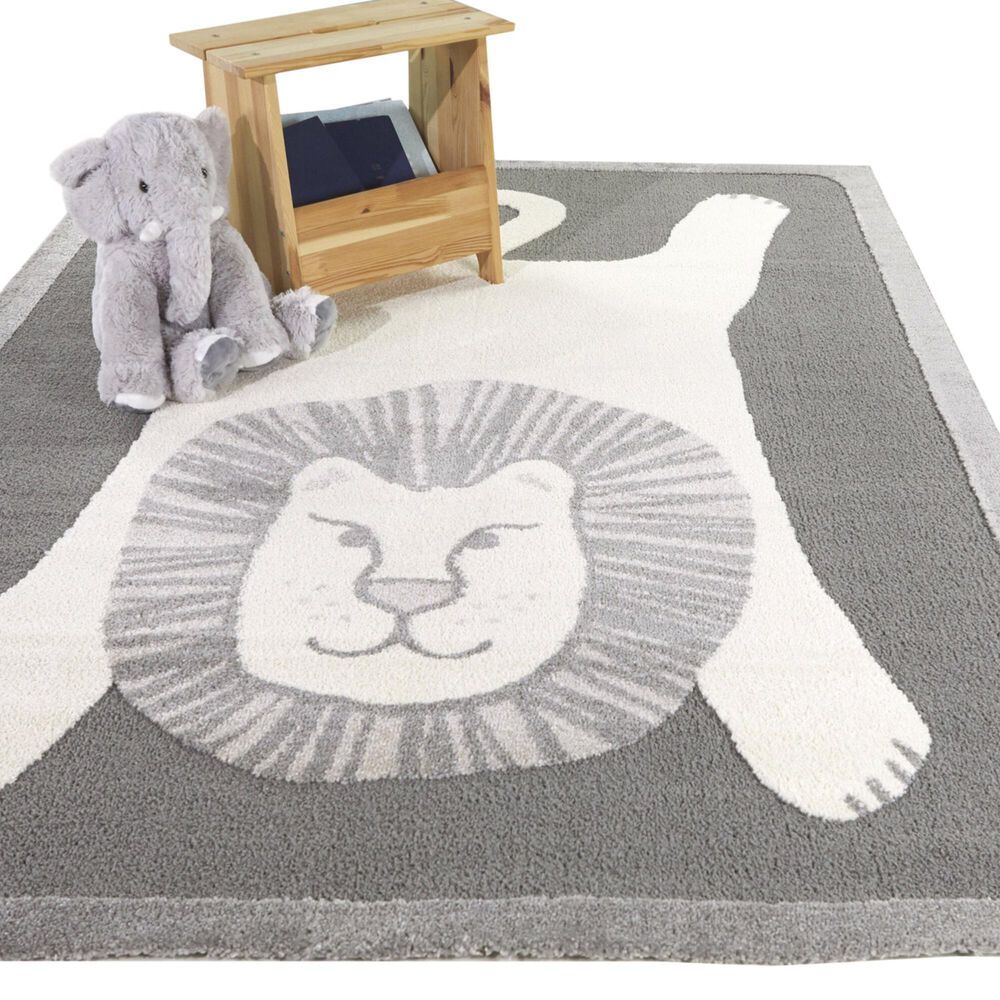 Balta Rugs Leone Lion 4&#39;4&quot; x 6&#39; Grey Kids Area Rug, , large