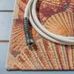 Safavieh Barbados Tropical Beach Seashell 3"3" x 5" Gold and Blue Indoor/Outdoor Area Rug, , large