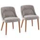 Lumisource Rina Side Chair with Grey Cushion in Walnut (Set of 2), , large
