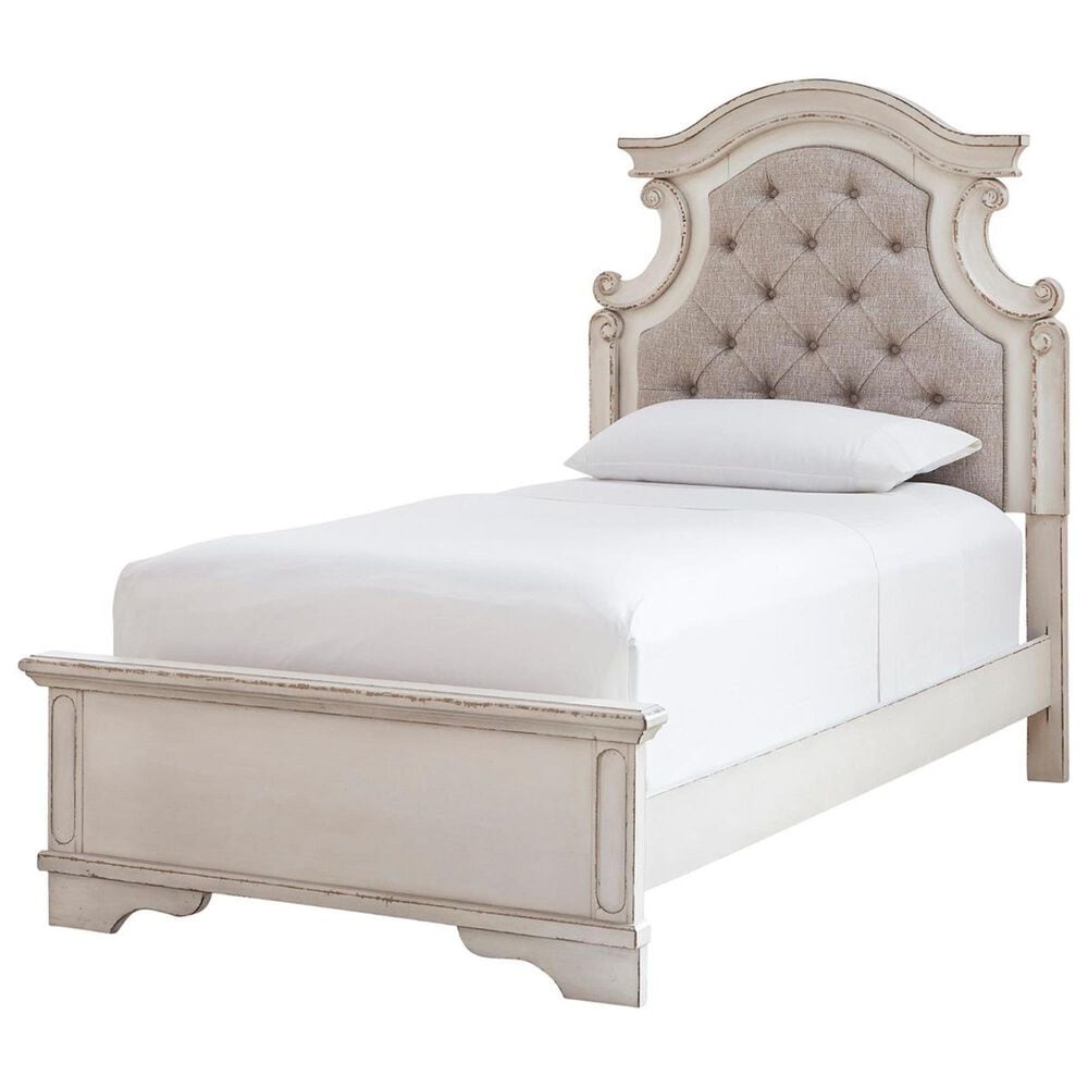 Ashley Realyn 5 Piece Twin Bedroom Set in Chipped White, , large