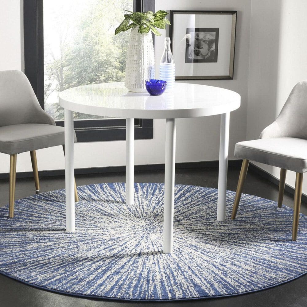 Safavieh Evoke EVK228N 3&#39; Round Navy and Ivory Area Rug, , large