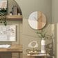 Maple and Jade Decorative Wall Clock with Marble Side in Oiled Brown and White, , large