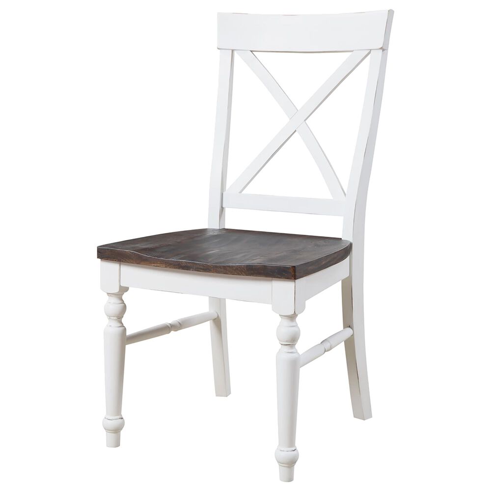 Golden Wave Furniture Mountain Retreat Meadow 6-Piece Dining Set in Antique White and Mocha, , large