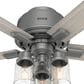 Hunter Hartland Low Profile 52" Ceiling Fan with LED Lights in Matte Silver, , large