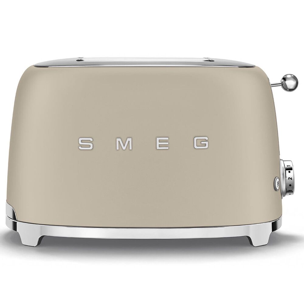 SMEG Retro-Style 2-Slice Toaster in Matte Moonlight and Polished Chrome, , large
