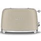 SMEG Retro-Style 2-Slice Toaster in Matte Moonlight and Polished Chrome, , large