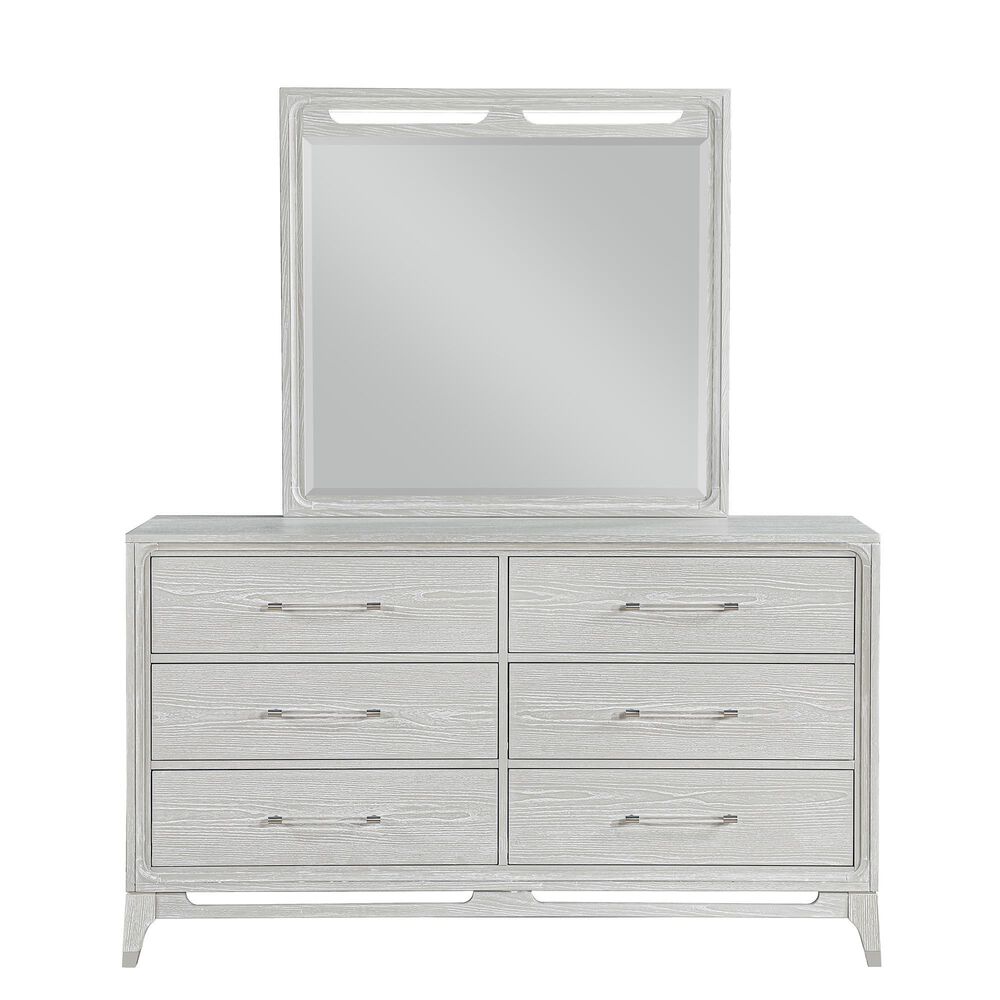 Davis International Solitude 5 Piece King Panel Bedroom Set in White Rub Through Finish, , large